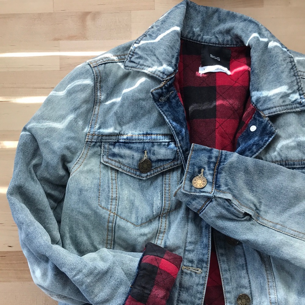 Urban Outfitters flannel lined denim jacket
